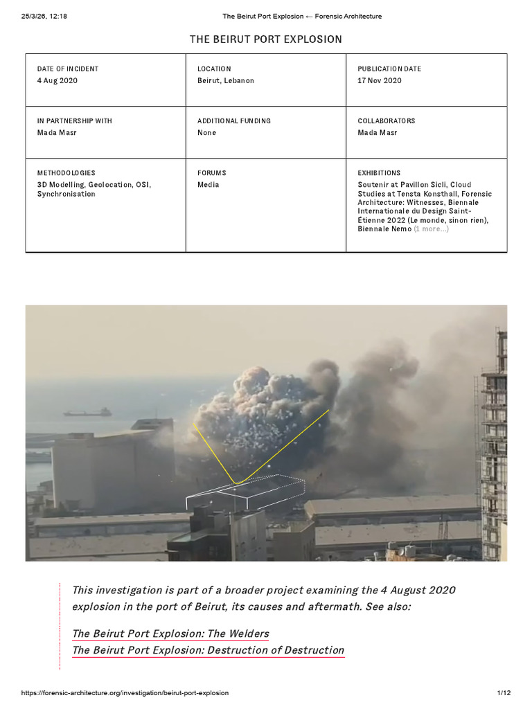 The Beirut Port Explosion Forensic Architecture | PDF | Beirut | Explosion