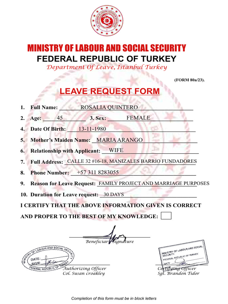 Leave Request Form | PDF