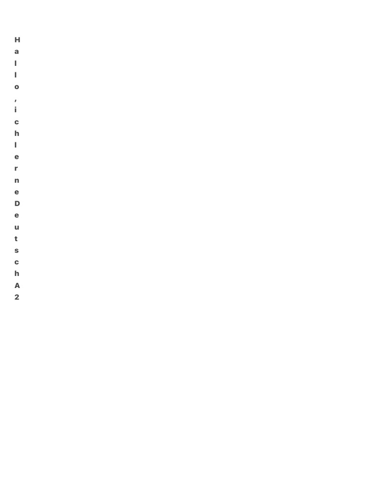 Hallo, Ich Lerne Deutsch A2 | PDF