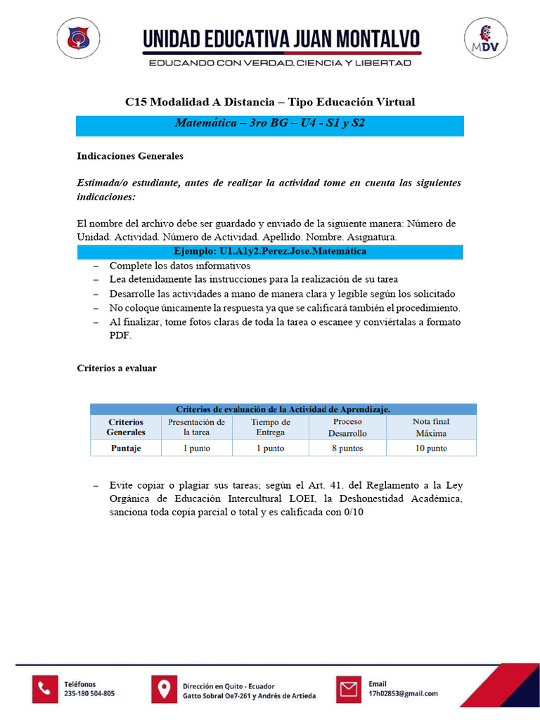 Actividad de Aprendizaje 1 Unidad 4 | PDF