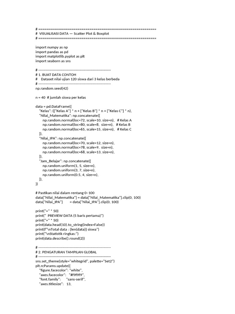 Scatter Plot Dan Box Plot Diagram | PDF | Statistics | Robust Statistics