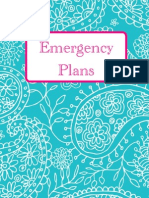 Turquoise Paisley Emergency Plans Binder Cover