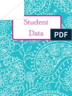 Turquoise Paisley Student Data Binder Cover