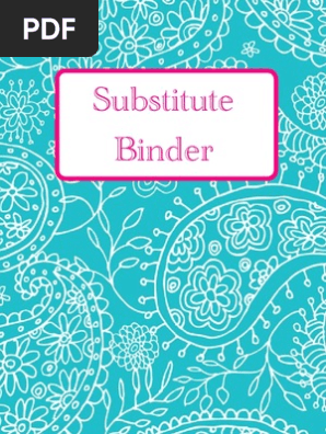 Turquoise Paisley Substitute Binder Cover