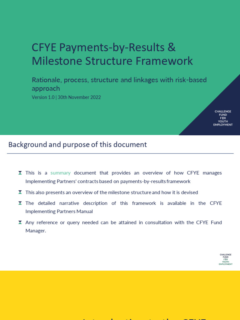 CFYE Payments by Results Framework | PDF | Economies | Business