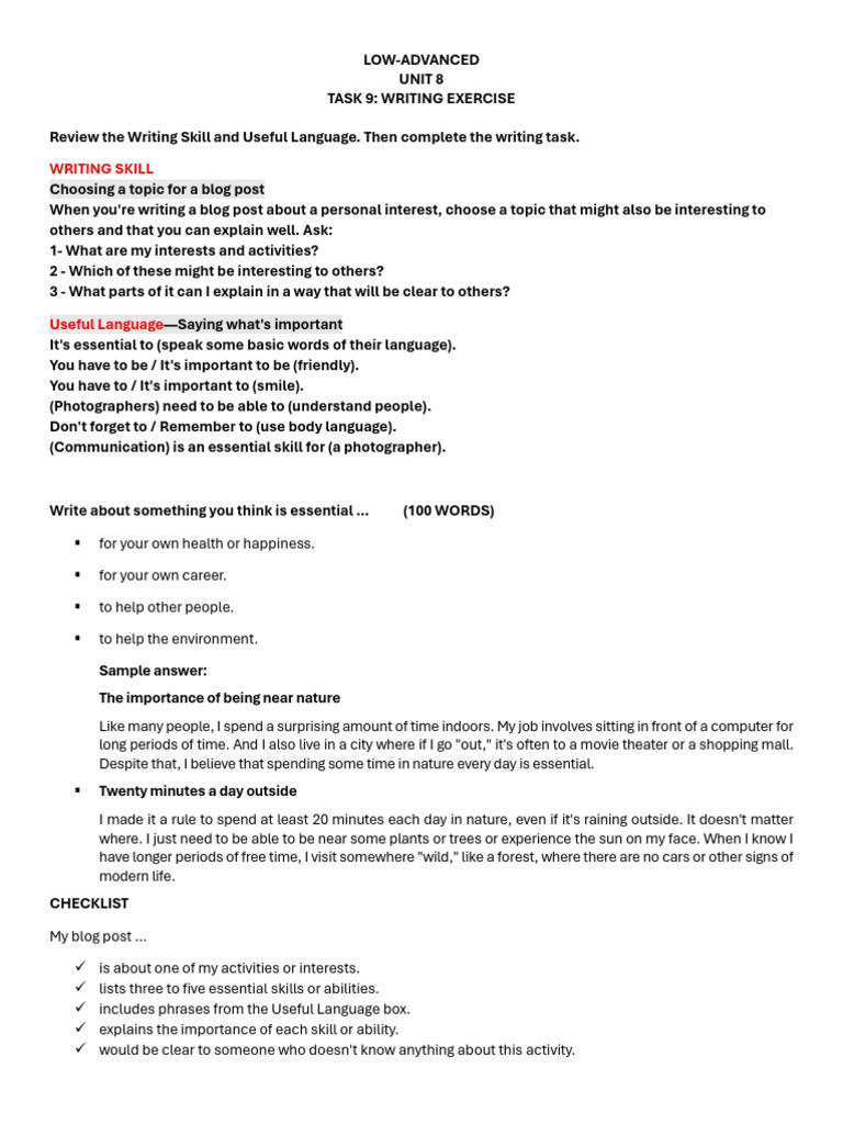 Task 9-Writing A Blog | PDF