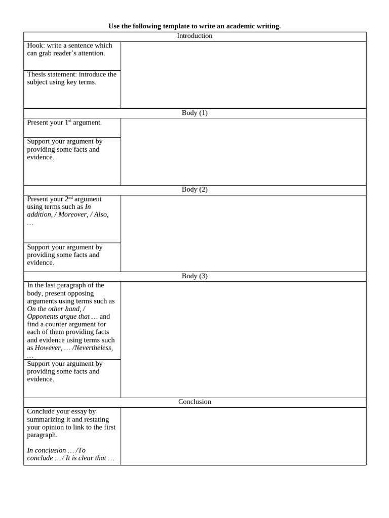 Essay+Template+ (1) 2 | PDF