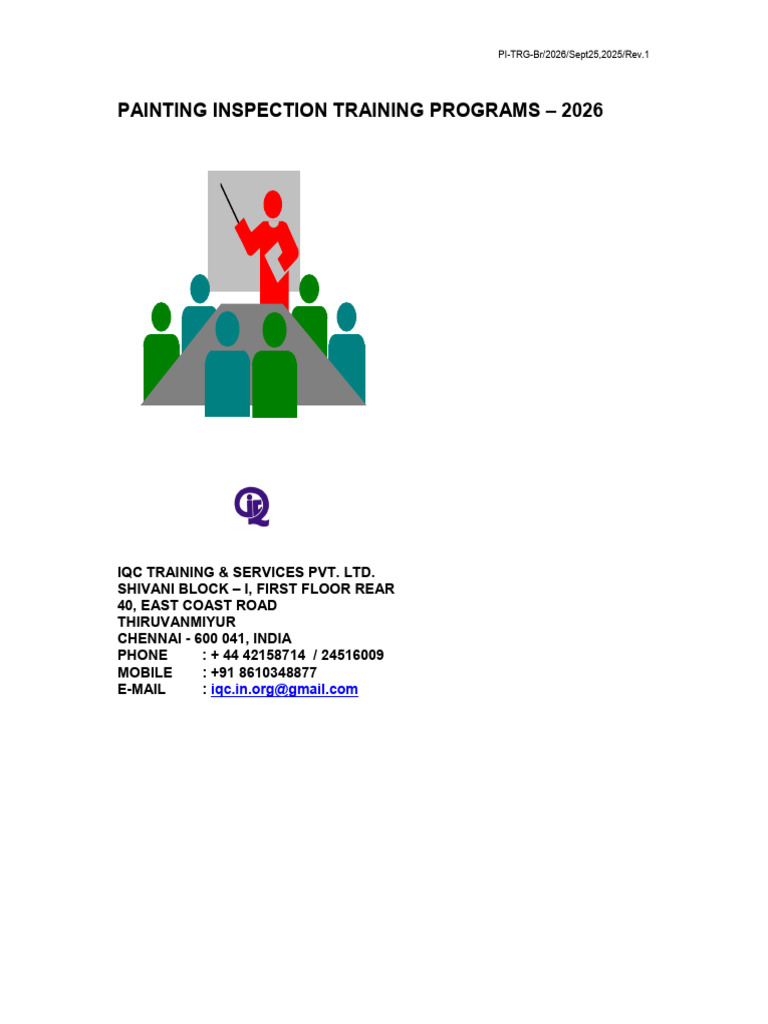 Painting Inspection Training Brochure 2026-Rev. 1 | PDF | Banking ...