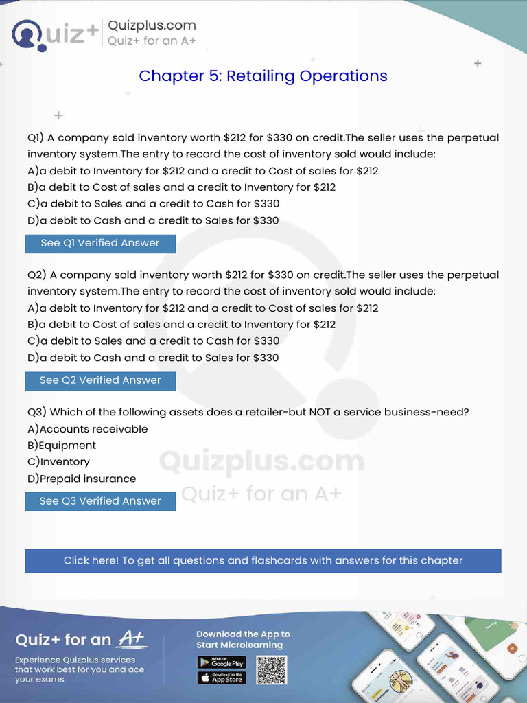 A Company Sold Inventory Worth 212 For 330 On Creditthe Seller Uses The ...