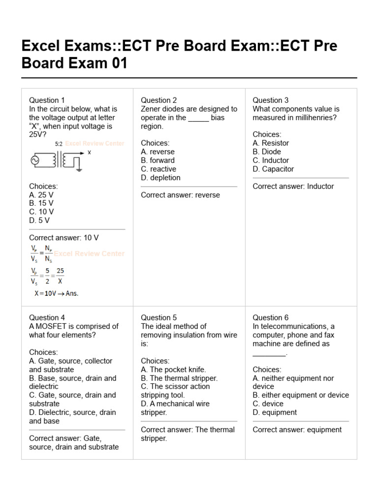 ECT Pre Board Exam | PDF