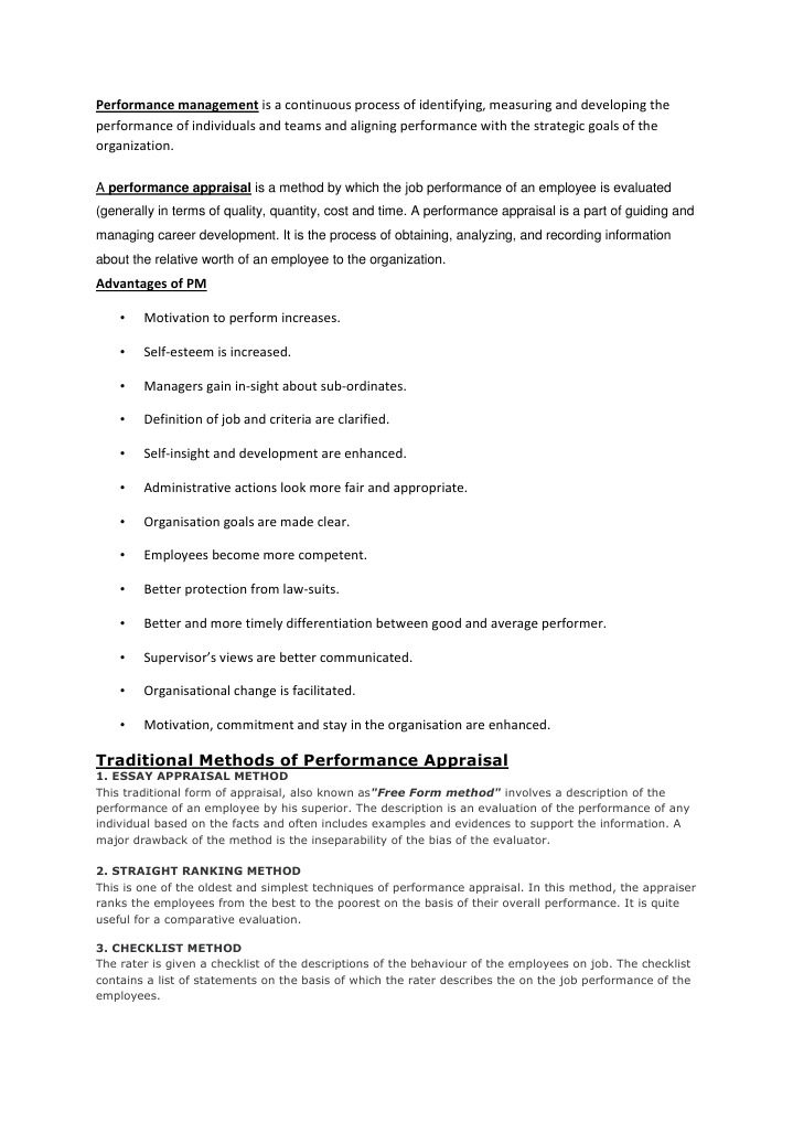 Performance Management and Appraisal Methods | PDF