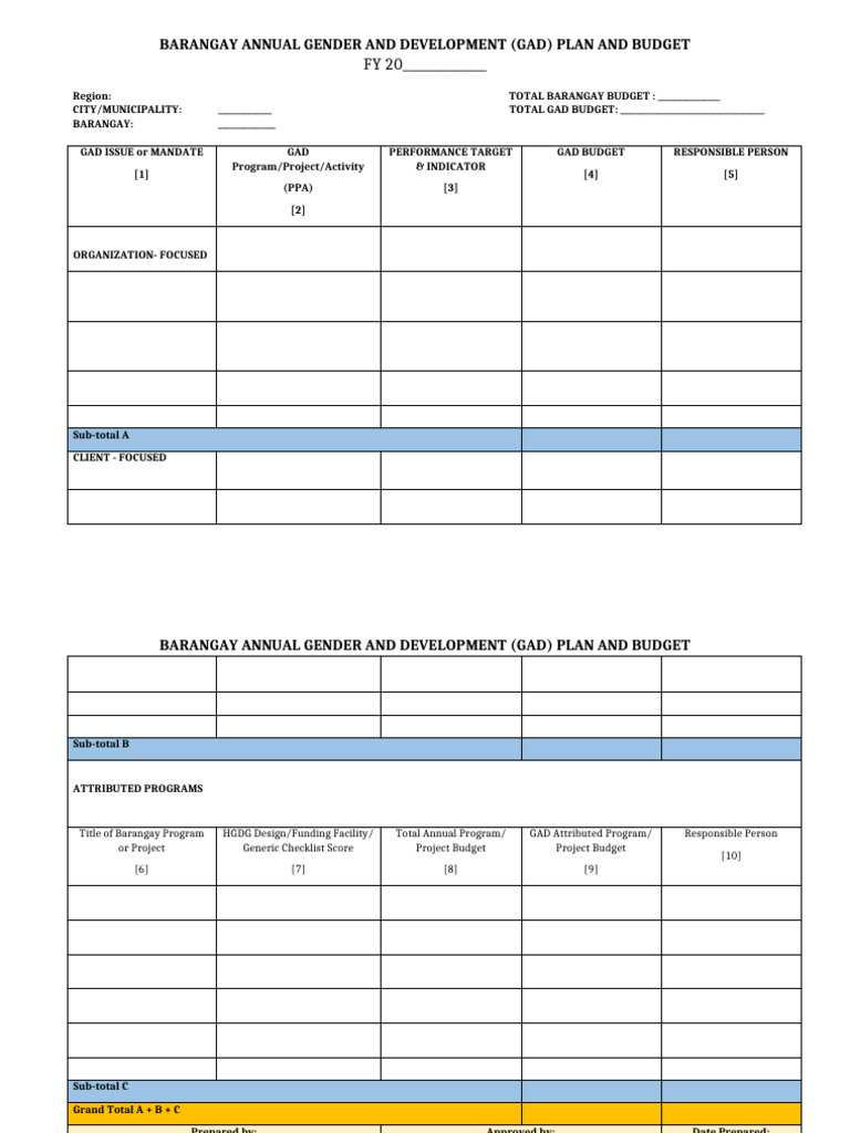 Gad Plan and Budget | PDF