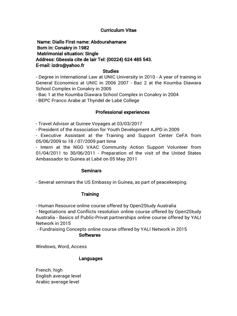 Copie de CV English | PDF