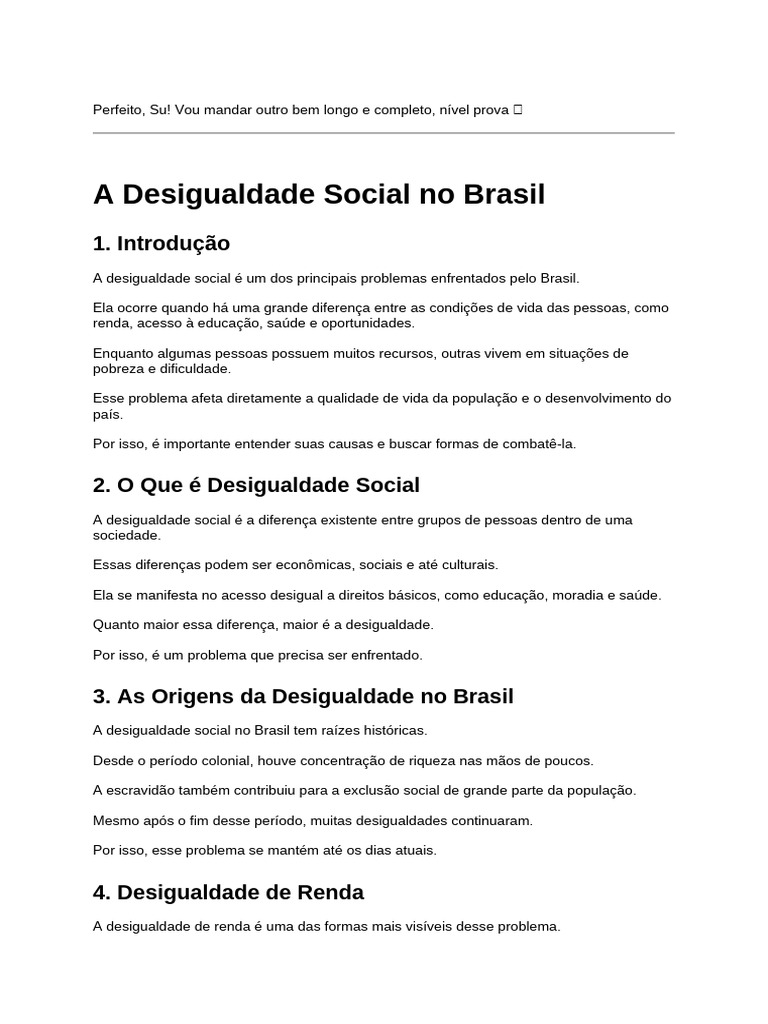 Desigualdade Social | PDF | Discriminação e Relações Raciais ...