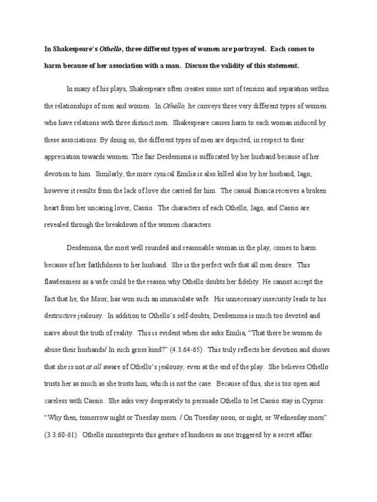 Desdemona's death analysis image