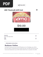 AMC e-Ticket and Gift Card Redemption | PDF | Ticket (Admission) | Payments