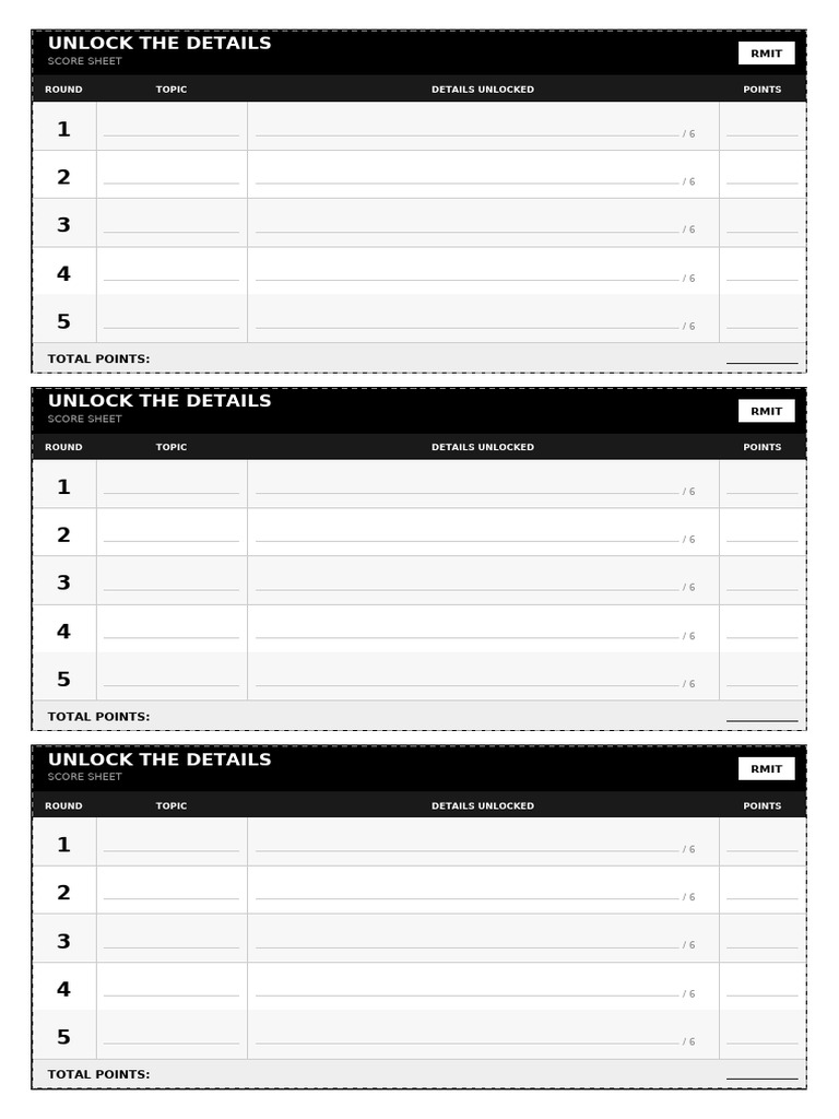 Score Sheet | PDF