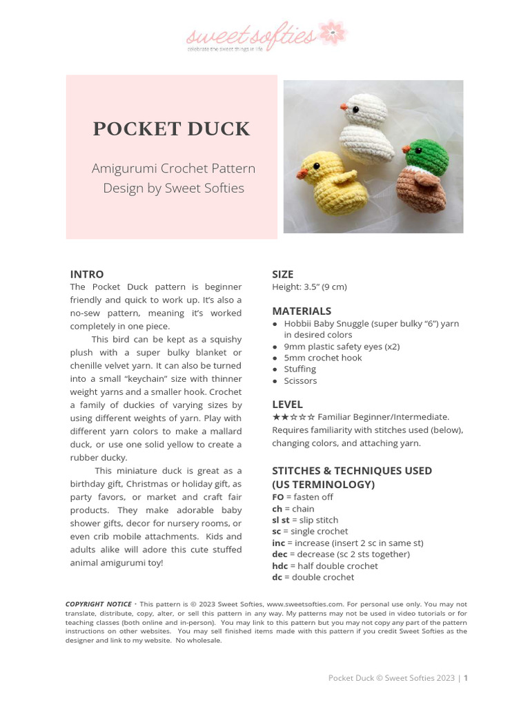 Pocket Duck Good Luck Duck | PDF