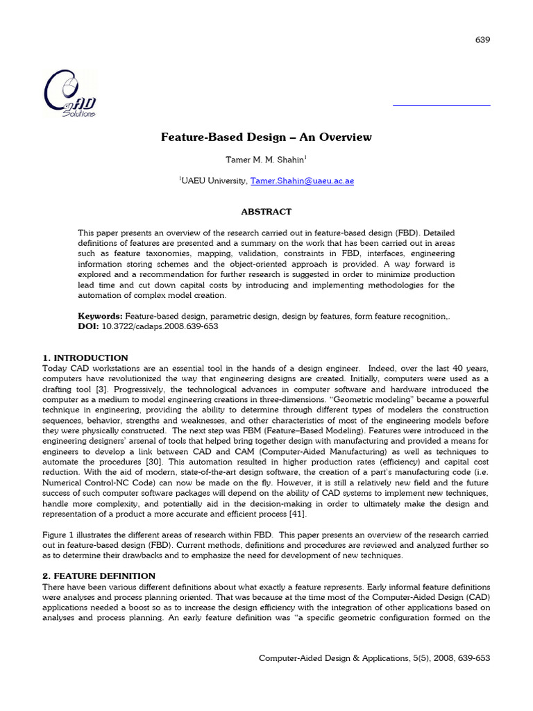 Feature-Based Design An Overview | PDF