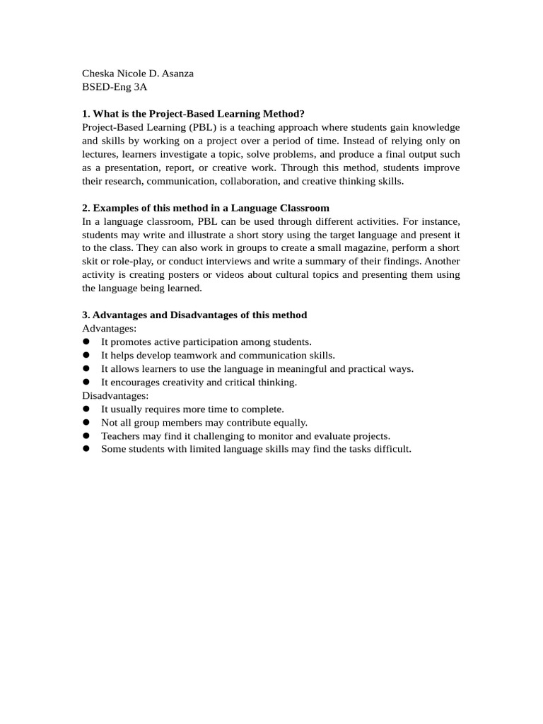 Project Based Learning | PDF