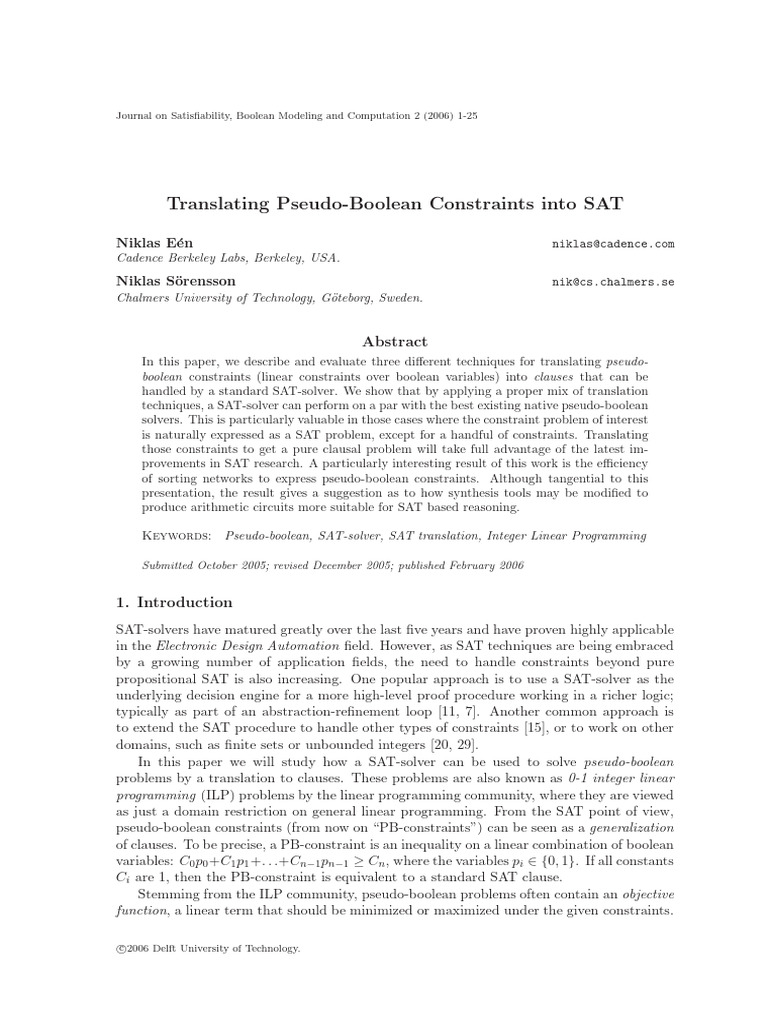 Adder Network PB 2 CNF | PDF | Mathematical Logic | Theoretical ...