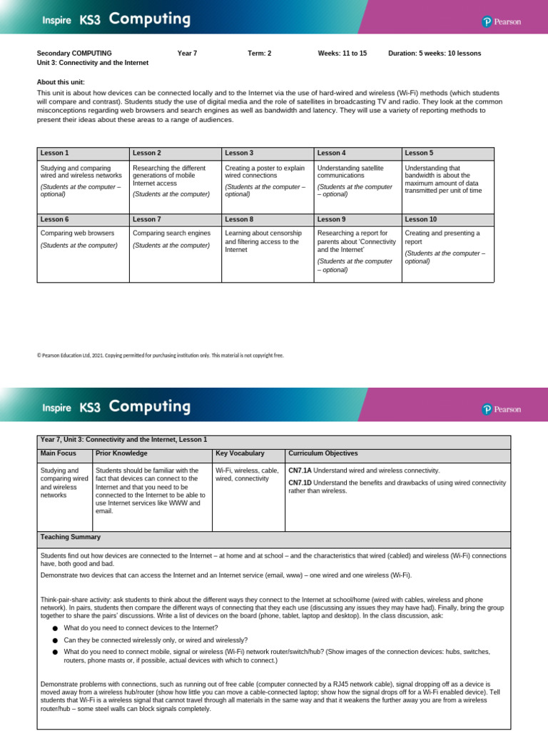 Inspire Computing LP Year7 Spring Unit3 | PDF | World Wide Web ...