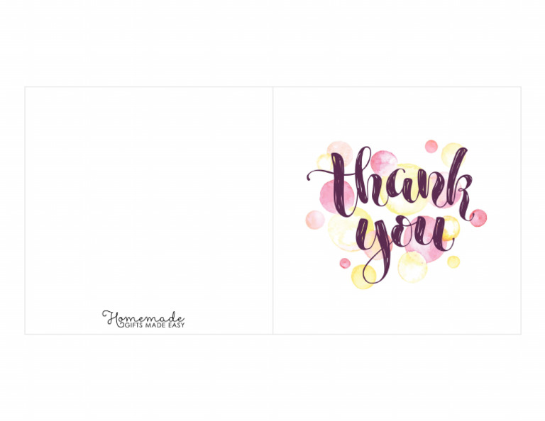 Printable Thank You Cards Watercolor Spots | PDF
