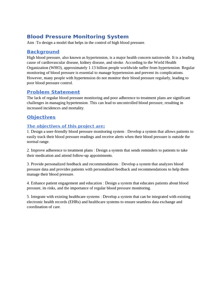 BP Monitoring System | PDF