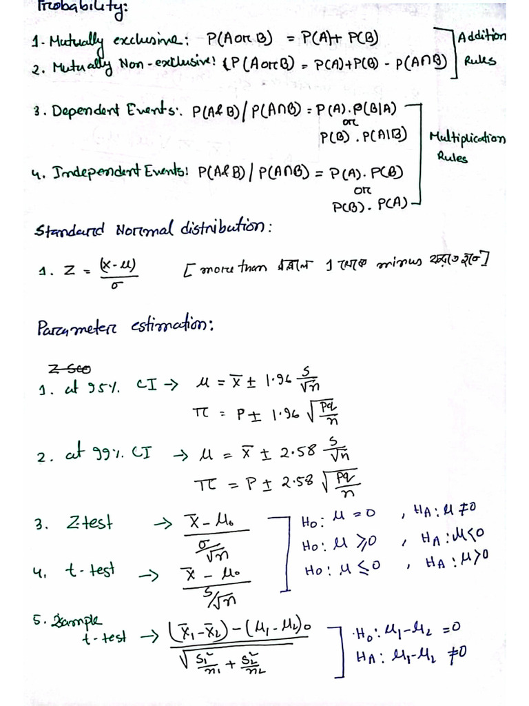 Probability Formulas | PDF