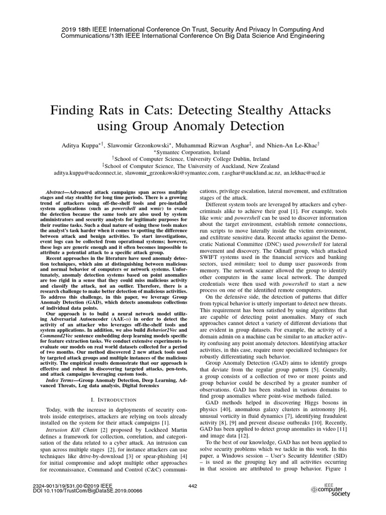 Finding Rats in Cats Detecting Stealthy Attacks Using Group Anomaly ...