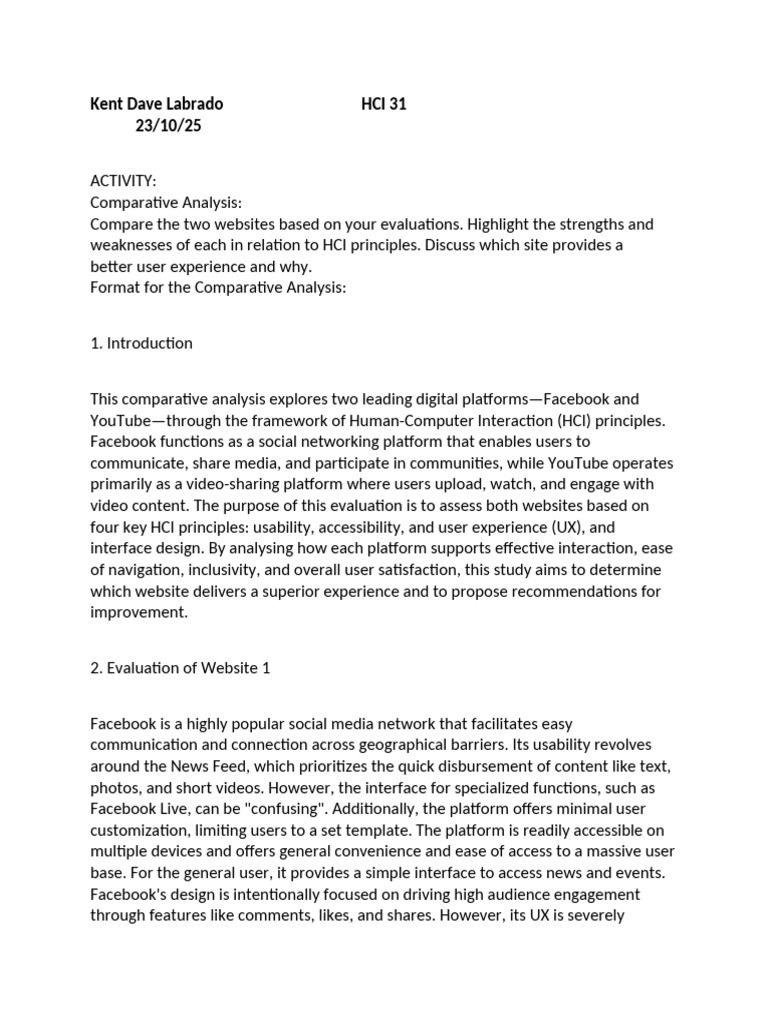 Assignment Comparative Analysis | PDF
