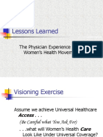 Lessons Learned: The Physician Experience in The Women's Health Movement