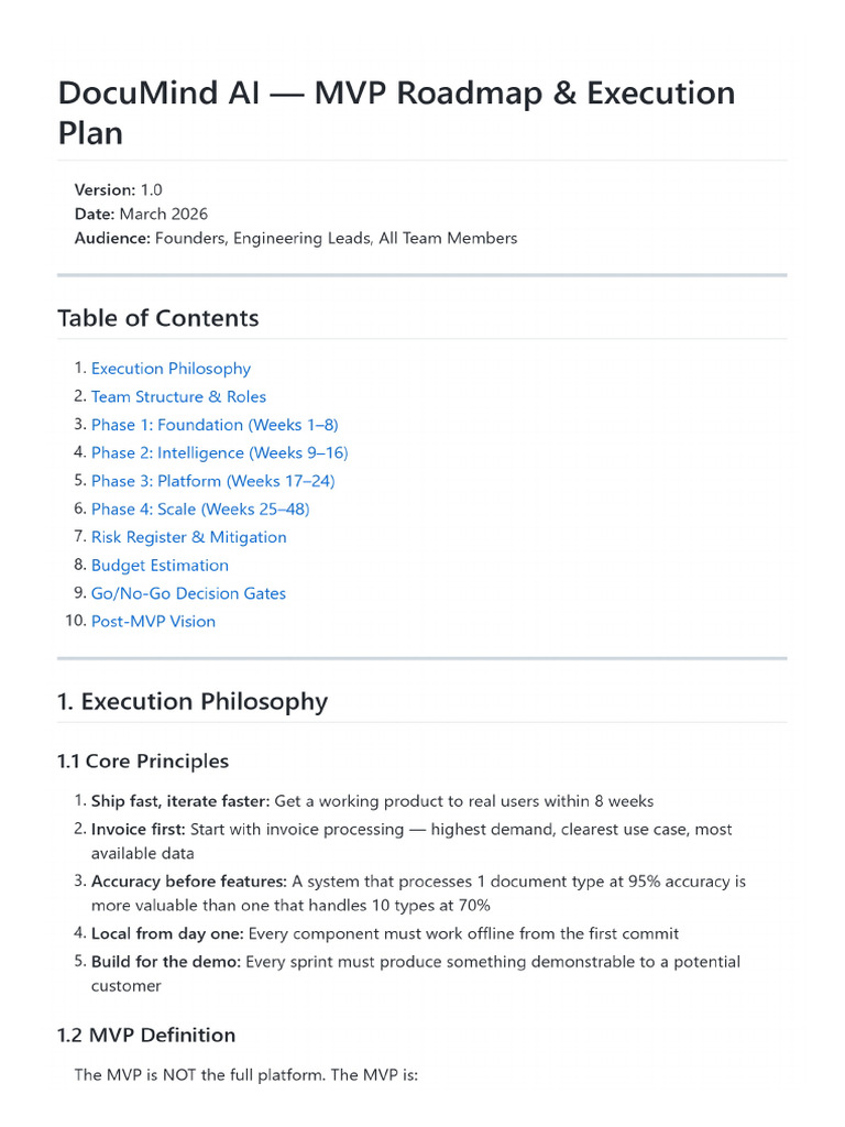 MVP Roadmap | PDF