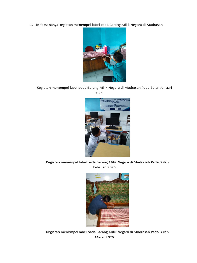 Terlaksananya Kegiatan Menempel Label Pada Barang Milik Negara Di ...