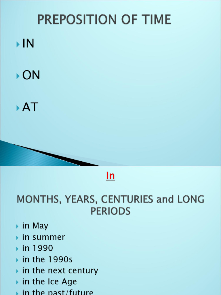 Preposition of Time | PDF
