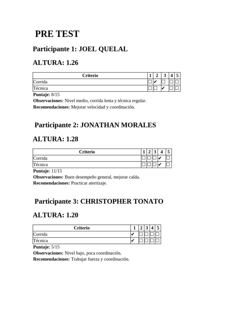 Pre Test | PDF