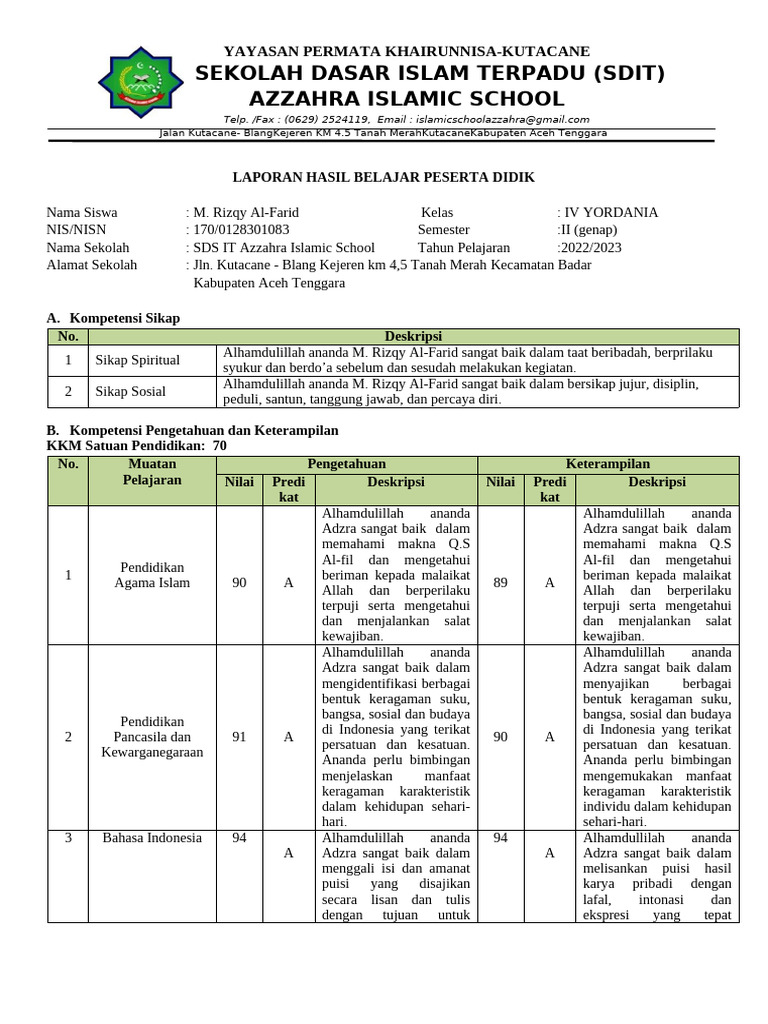 Contoh Rapport s2 4 | PDF