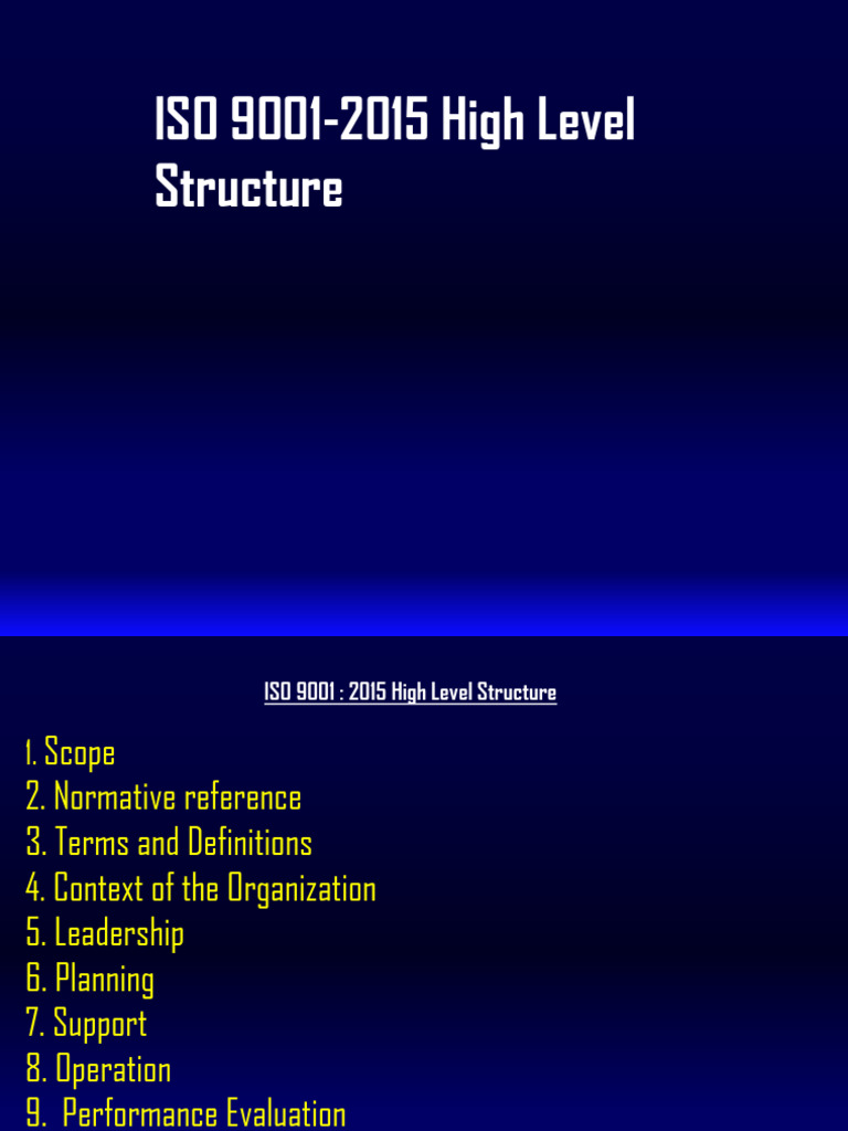 ISO 9001 2015 High Level Structure | PDF