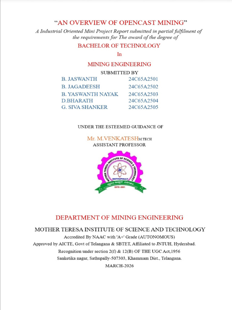 Overview of Open Cast Mining | PDF