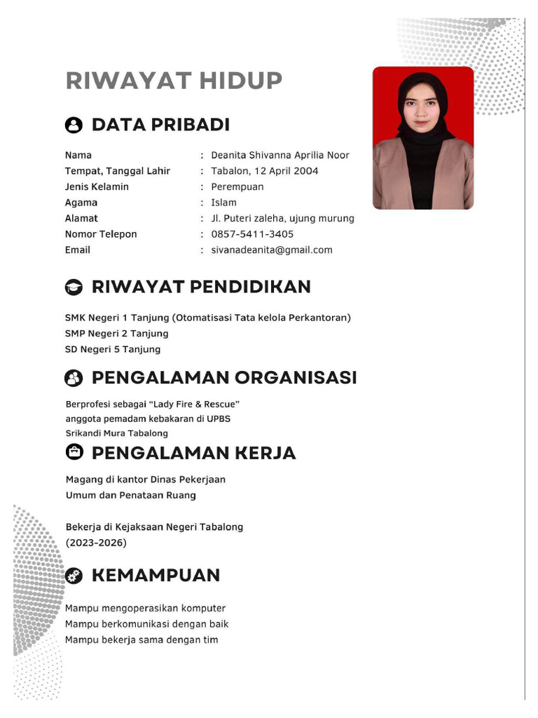 CV DEA-dikompresi - Deanita Sivana | PDF