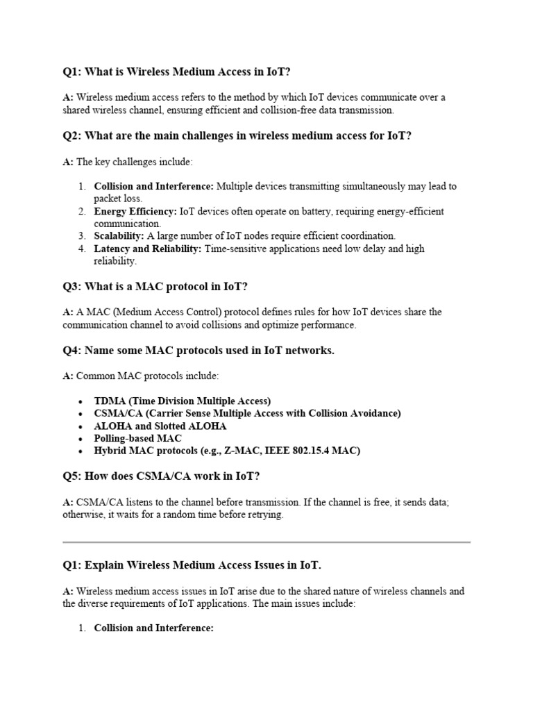 Unit 3 Iot Question | PDF