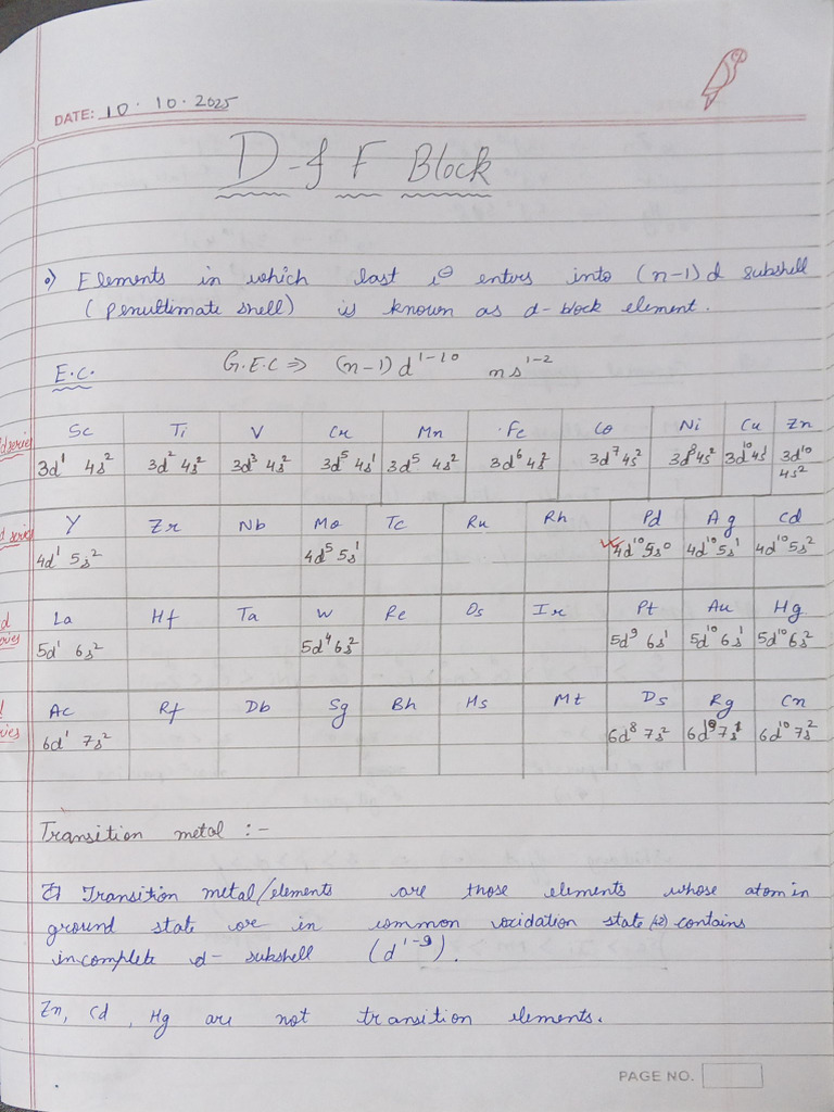 D and F Block Notes | PDF
