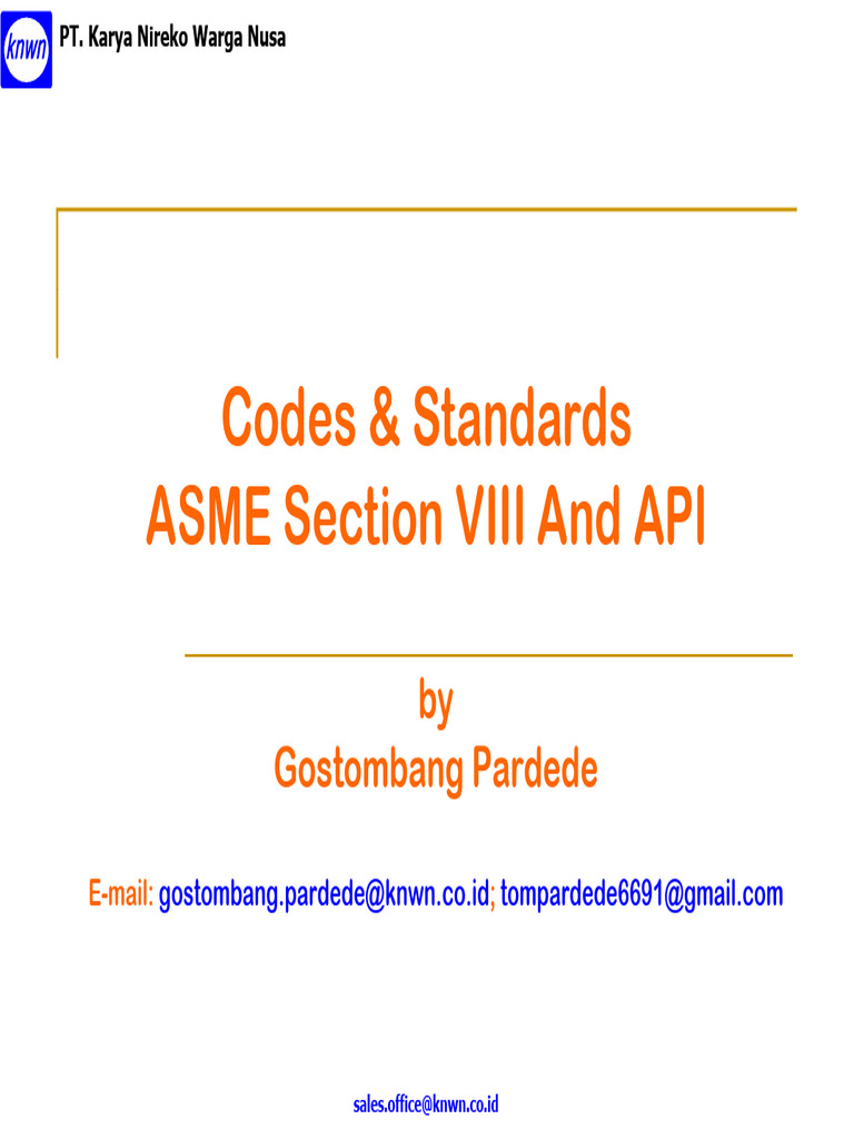 Code and Standard (ASME, API, Etc.) | PDF