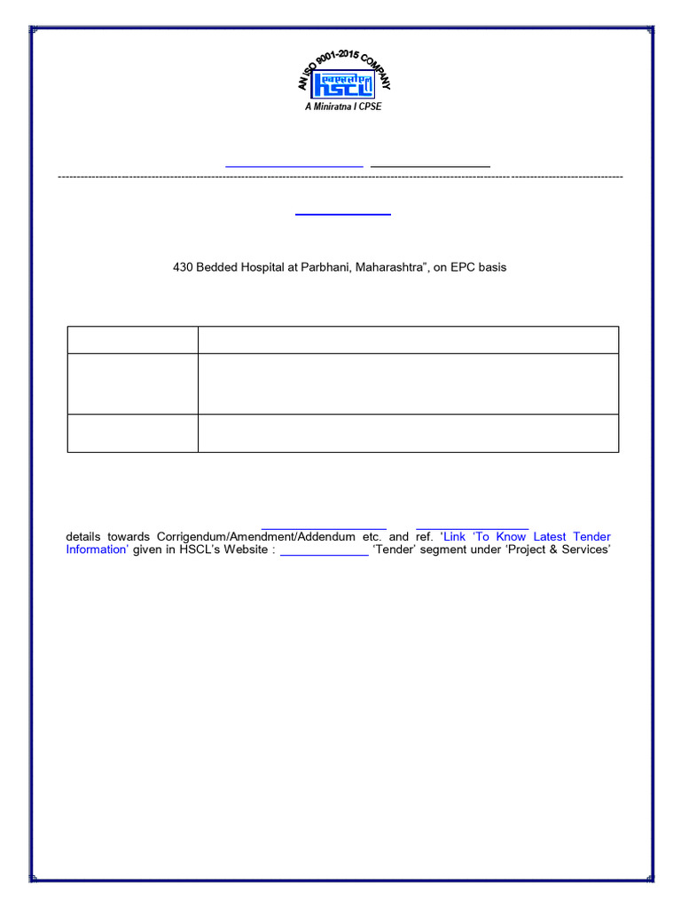 Amendment - I - NIT E-019 Drawing Part-I | PDF