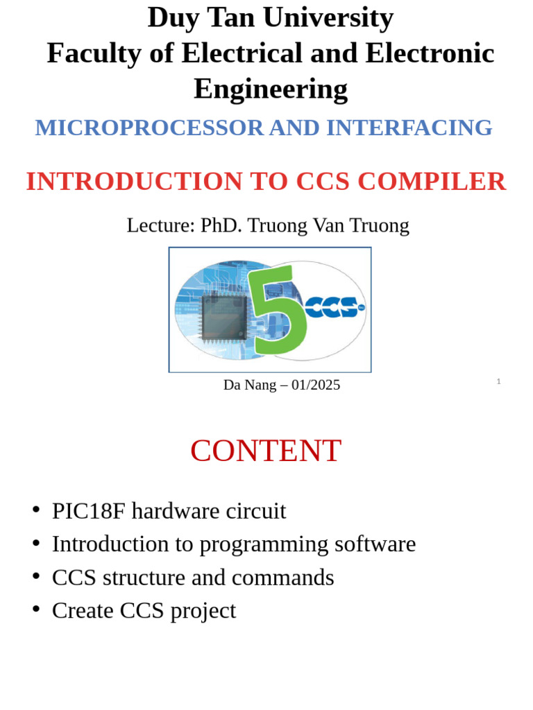 CR 361 - Microprocessor and Interfacing - Introduction To CCS Compiler ...