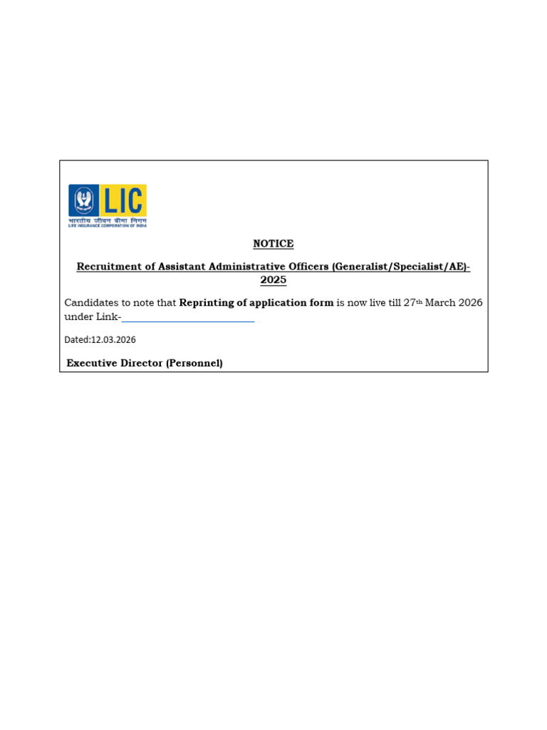 Notice Reprinting of Application | PDF