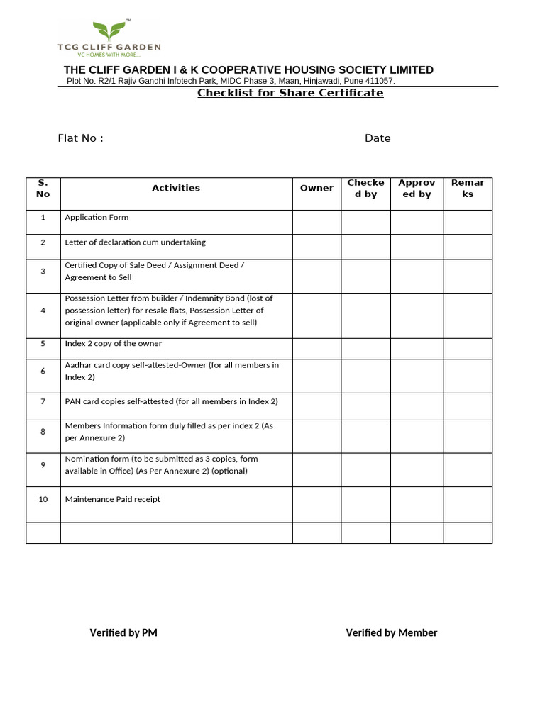 Checklist For SC TCG | PDF