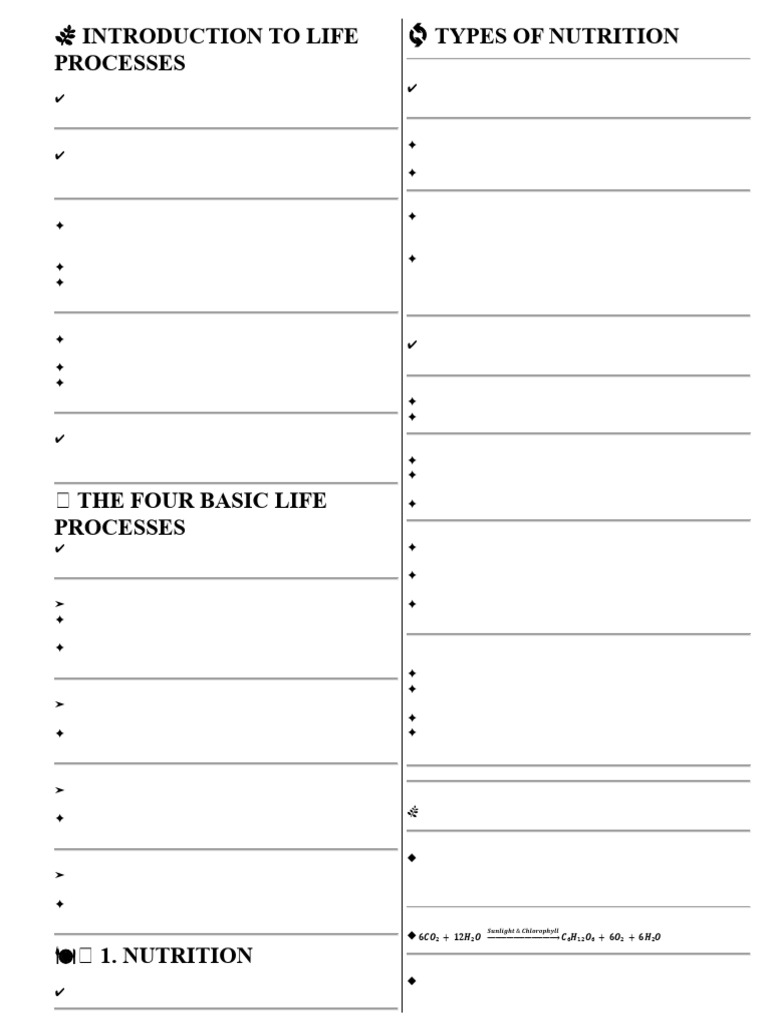 10th C5 BIO LIFE PROCESSES Notes by ABHINAV SIR-2 | PDF