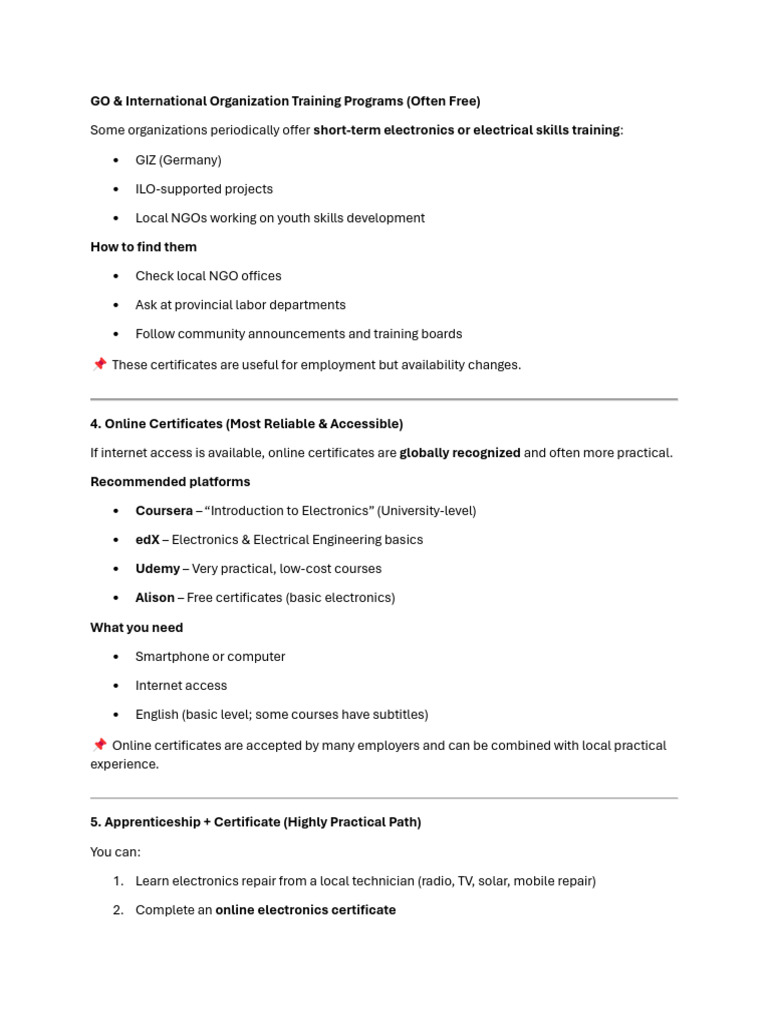 GO | PDF | Vocational Education | Kabul