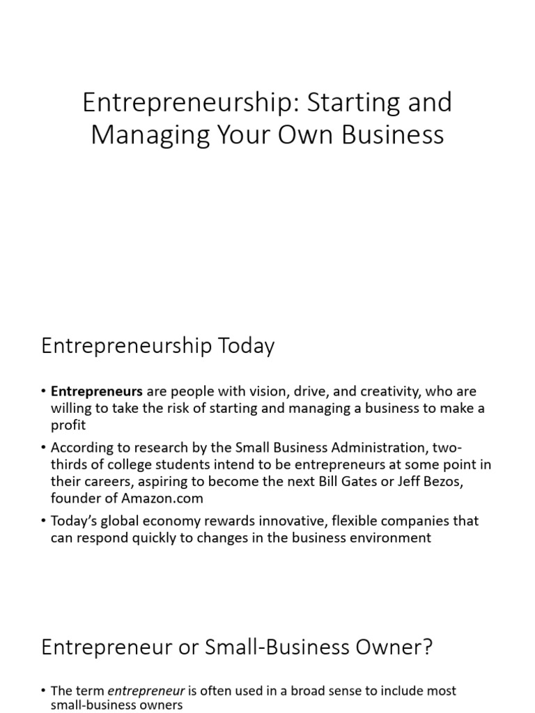 Entrepreneurship (Business Introduction) | PDF